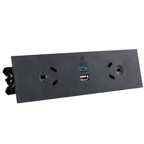 Quick Fit Auto Switched  Outlet with USB (Black)