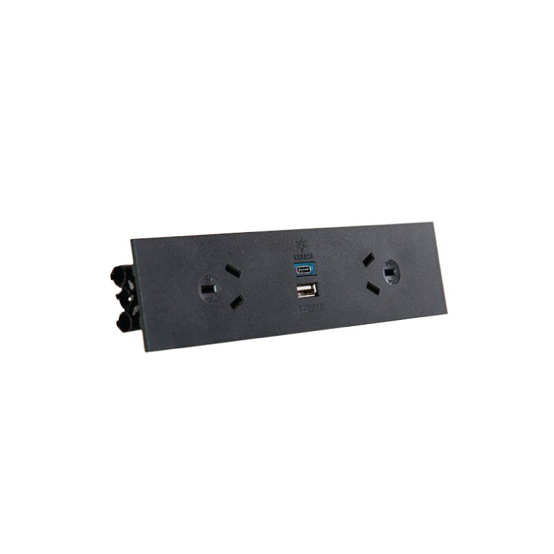 Quick Fit Auto Switched  Outlet with USB (Black)