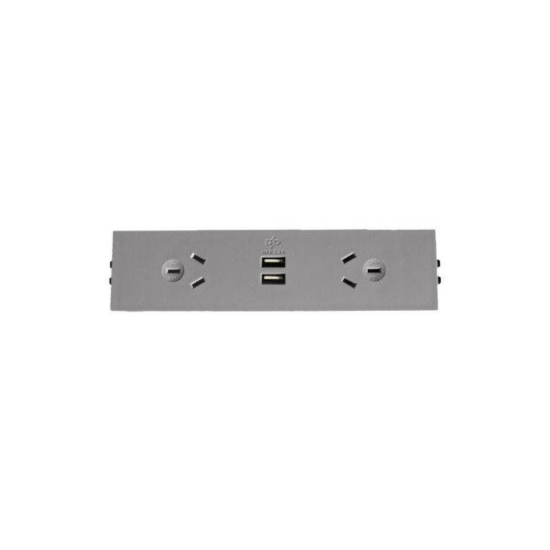 Quick Fit Auto Switched  Outlet with USB (Grey)