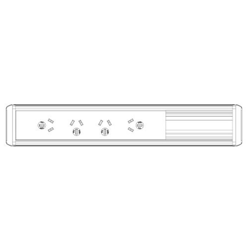 Phoenix Desk Power Rail (White)