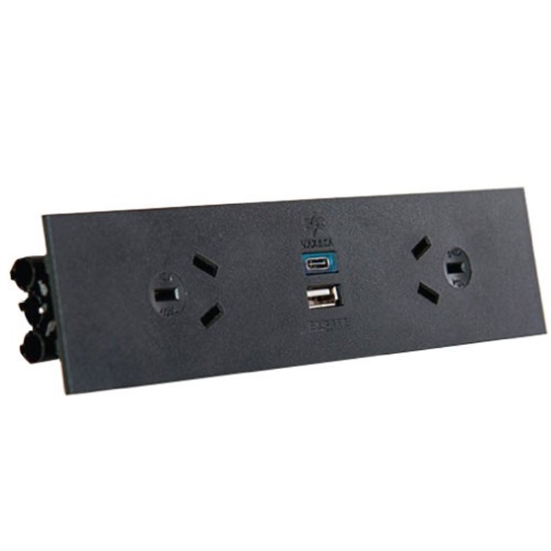 Quick Fit Auto Switched  Outlet with USB (Black)