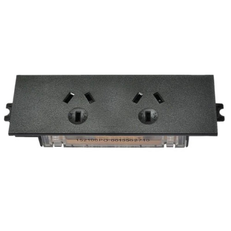 Double GPO Quick Fit Auto Switched Outlet  (Black)