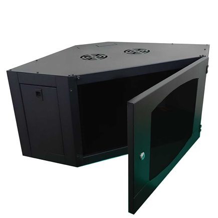 6RU Corner Wall Mounted Data Cabinet 900mm x 550mm