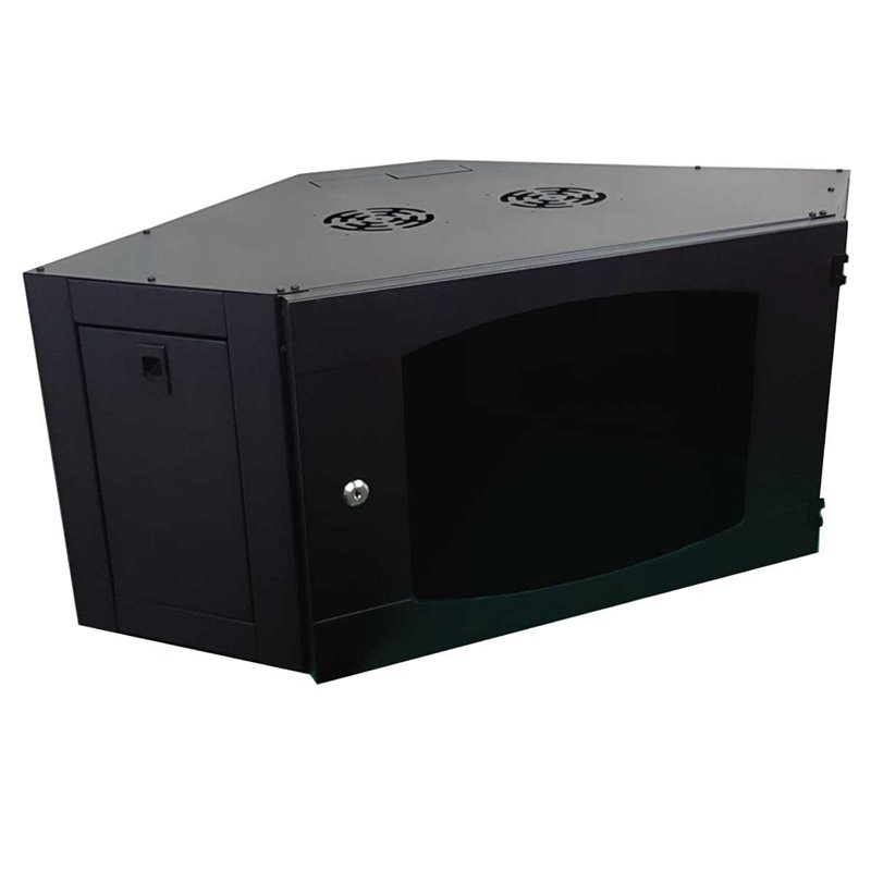 9RU Corner Wall Mounted Data Cabinet 900mm x 550mm