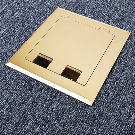 Floor Outlet Box 1 Standard GPO Brass Flush 145 Series