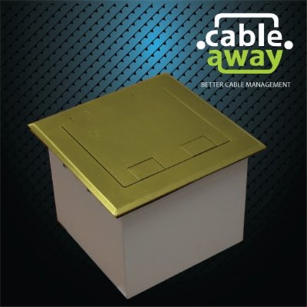 Floor Outlet Box 1 Standard GPO Brass Flush 145 Series