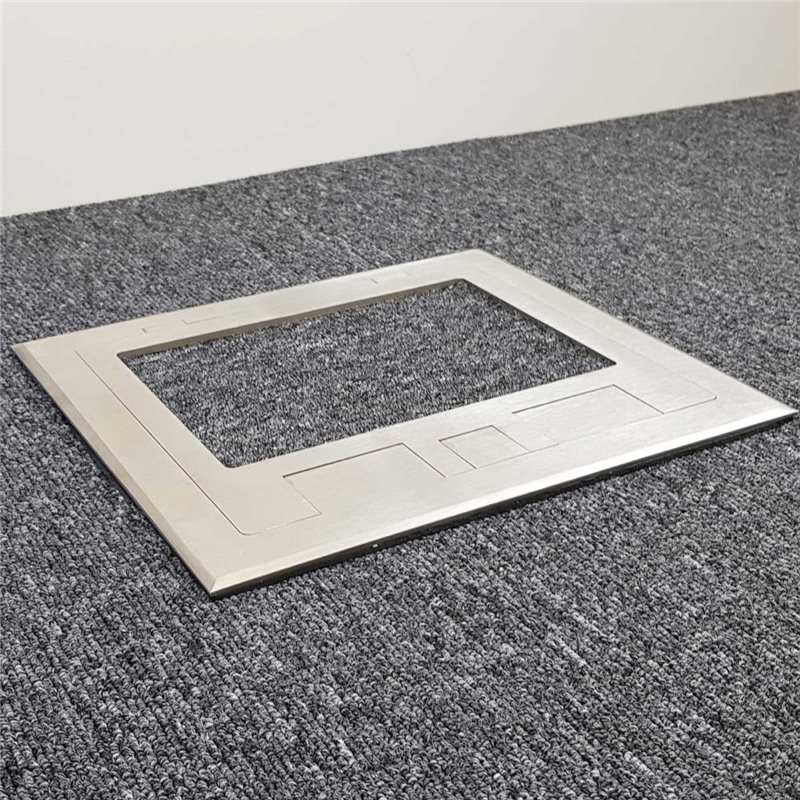 2 Power 10 Data Stainless Steel Recessed Lid  Floor Outlet Box