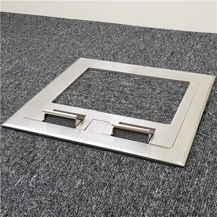 4 Power 10 Data Stainless Steel Recessed Lid  Floor Outlet Box