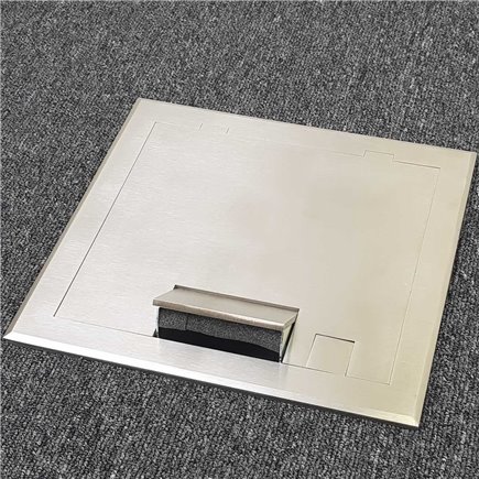 2 Power 4 Data Shallow Stainless Steel Flush Floor Outlet Box