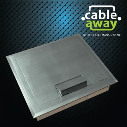 2 Power 4 Data Shallow Stainless Steel Flush Floor Outlet Box