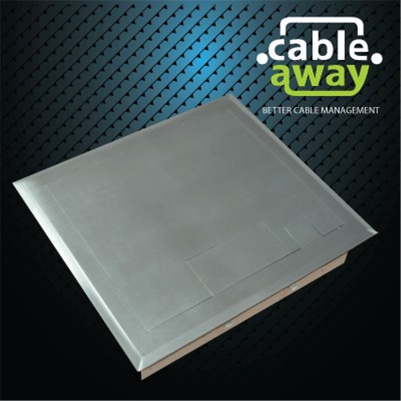 2 Power 4 Data Shallow Stainless Steel Flush Floor Outlet Box