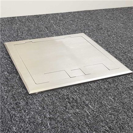 2 Power 10 Data Stainless Steel Flush Floor Outlet Box