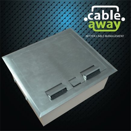 2 Power 10 Data Stainless Steel Flush Floor Outlet Box