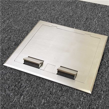 4 Power 8 Data Stainless Steel Flush Lid  Floor Outlet Box
