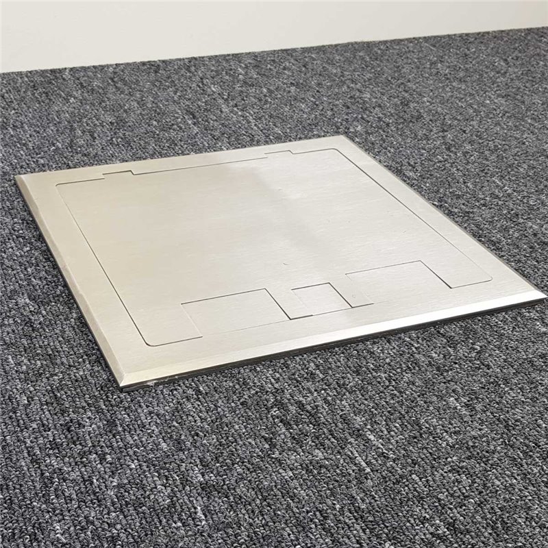 4 Power 10 Data Stainless Steel Flush Lid  Floor Outlet Box