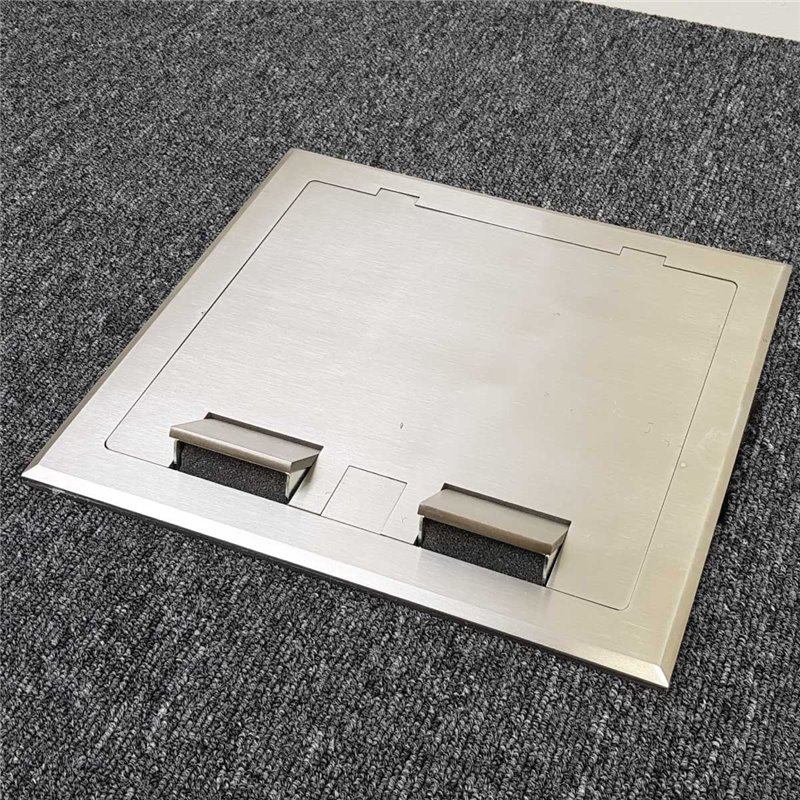4 Power 10 Data Stainless Steel Flush Lid  Floor Outlet Box