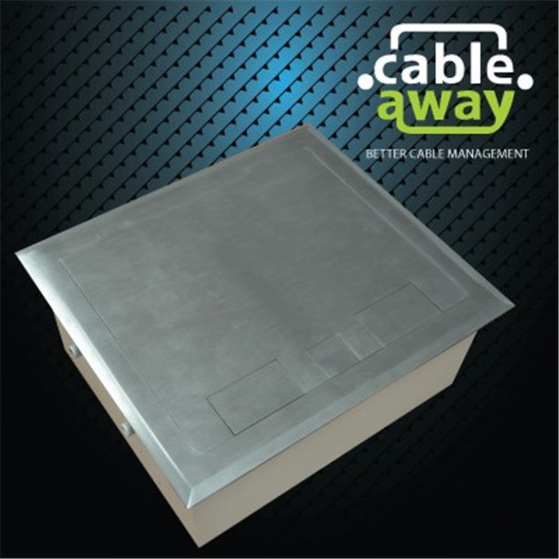 4 Power 10 Data Stainless Steel Flush Lid  Floor Outlet Box