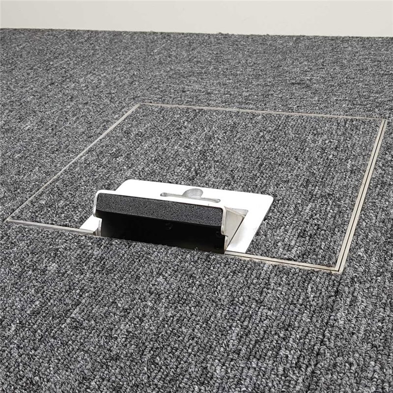 2 Power 8 Data Stainless Steel 19mm Recessed Lid  Floor Outlet Box