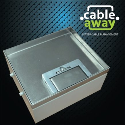 4 Power 4 Data Stainless Steel 14mm Recessed Lid  Floor Outlet Box