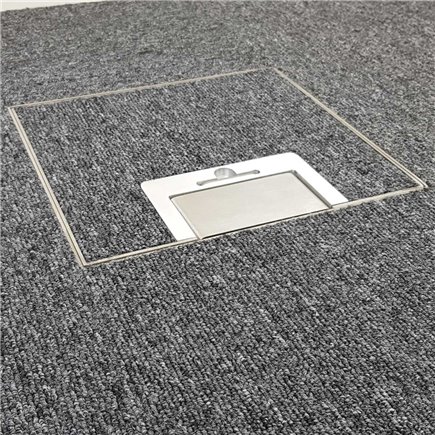 4 Power 6 Data Shallow Stainless Steel 19mm Recesses Floor Outlet Box