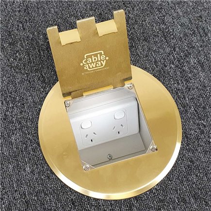 Floor Outlet Box 1 Standard DGPO Brass Round Flush 145 Series