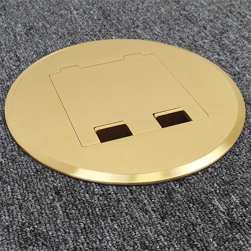 Floor Outlet Box 1 Standard DGPO Brass Round Flush 145 Series