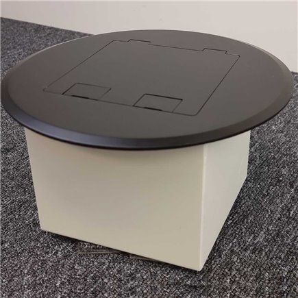 Floor Outlet Box 1 Standard DGPO Stainless Steel Black Round Flush 145 Series