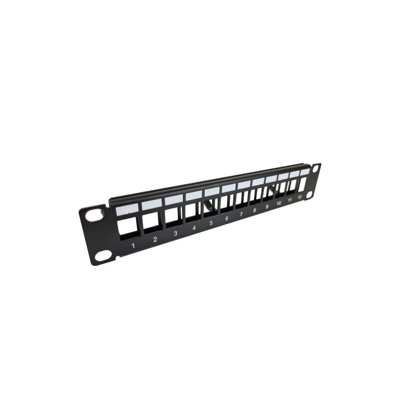 1RU 12 Port Unloaded Patch Panel 10" (Key Stone Jacks)