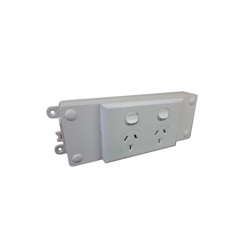 SOFT WIRED DOUBLE SWITCHED OUTLET (WHITE)