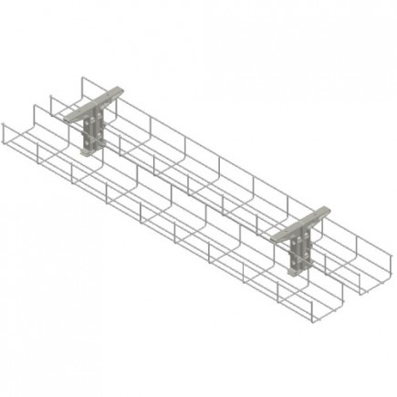 900mm Single Tier Back to Back Under Desk Cable Basket (white)