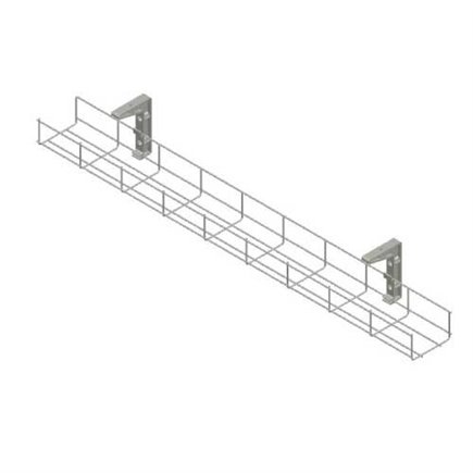 2400mm Single Tier Under Desk Cable Basket KIT (white)