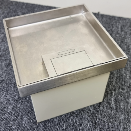 Floor Outlet Box 19mm Recess Lid1 Standard GPO Stainless Steel Flush 145 Series