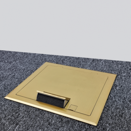 4 Power 8 Data Brass Flush Lid  Floor Outlet Box