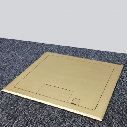 4 Power 10 Data Brass Flush Lid  Floor Outlet Box