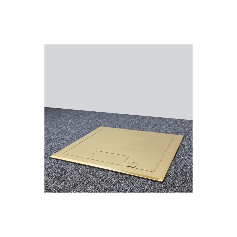2 Power 8 Data Brass Flush Lid  Floor Outlet Box