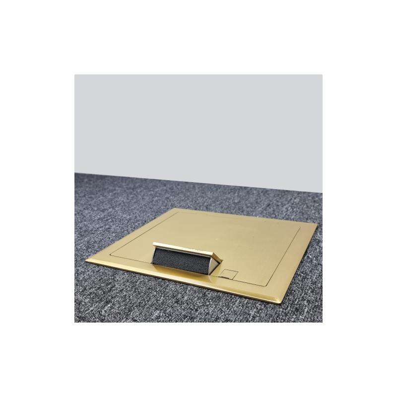 2 Power 4 Data Shallow Brass Flush Floor Outlet Box
