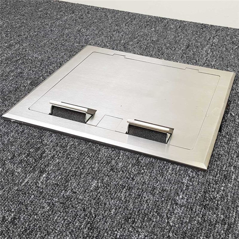 4 Power Stainless Steel Flush Lid  Floor Outlet Box
