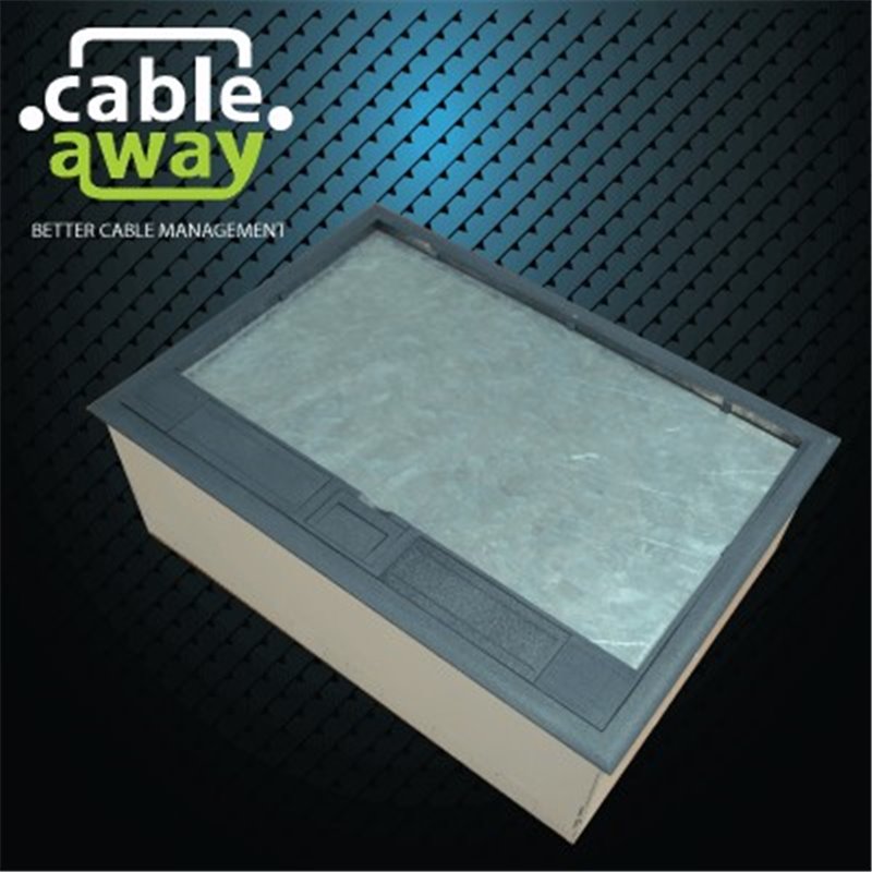 Floor Outlet Box 4 Power Plastic Recessed Lid Provision for 8 Data