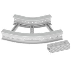 Unex Flat corner 45Â° 135x500 R300 in U23X