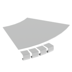 Unex Flat corner cover 45Â° 300 R300 in U23X