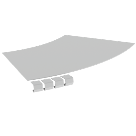 Unex Flat corner cover 45Â° 400 R600 in U23X