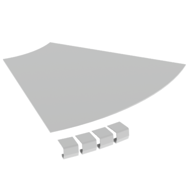 Unex Flat corner cover 45Â° 500 R300 in U23X