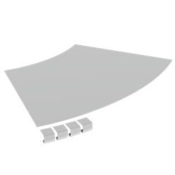 Unex Flat corner cover 45Â° 500 R600 in U23X