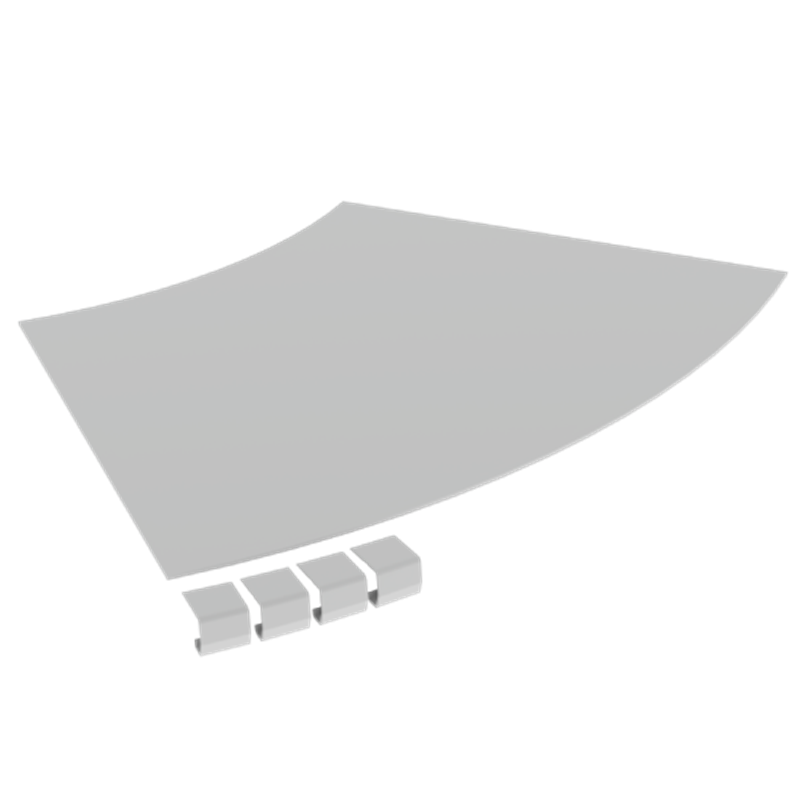 Unex Flat corner cover 45Â° 500 R600 in U23X