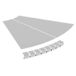 Unex Flat corner cover 45Â° 600 R300 in U23X