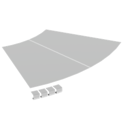 Unex Flat corner cover 45Â° 600 R600 in U23X