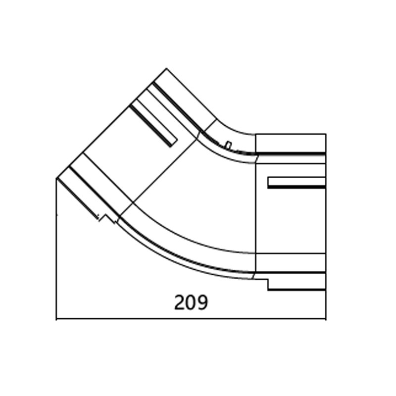 FIBRE CABLE TRAY 45deg VERTICAL INTERNAL RISER 240w