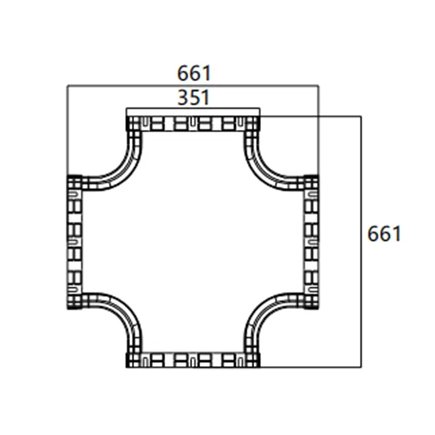 FIBRE CABLE TRAY HORIZONTAL CROSS 300w
