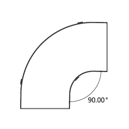 FIBRE CABLE TRAY HORIZONTAL BEND COVER 90° 120w