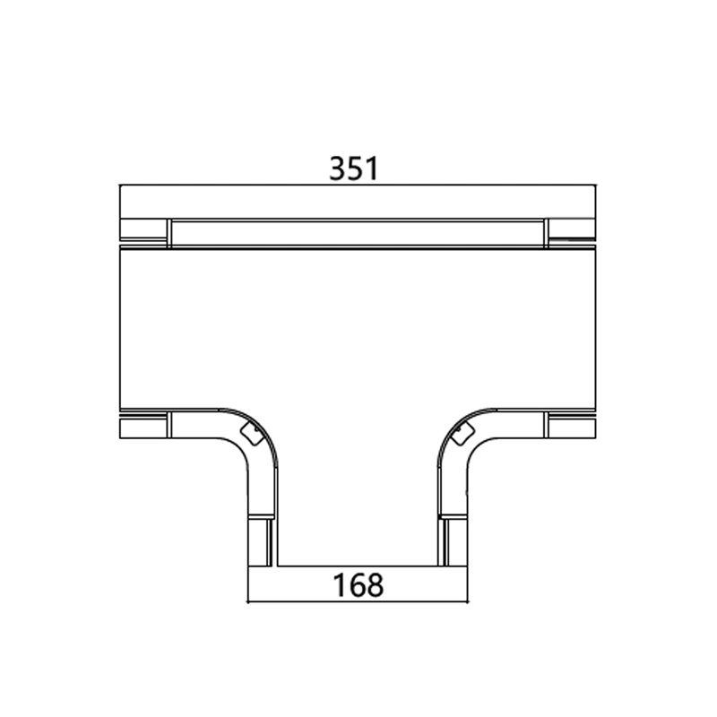 FIBRE CABLE TRAY HORIZONTAL TEE COVER 90° 120w